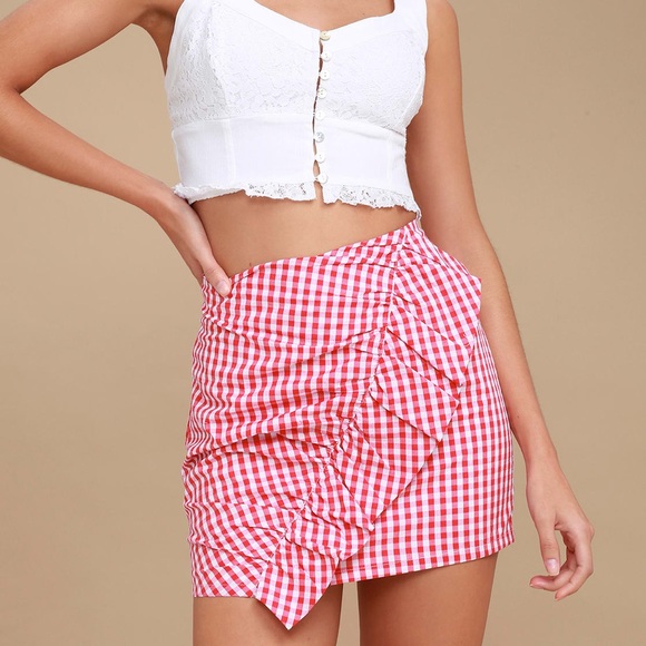 Lulus Dresses & Skirts - Red Gingham Mini Skirt